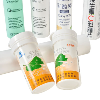 Custom PP Vitamin Tablet Effervescent Empty Plastic Bottles Milk Tablet Tube with Flip