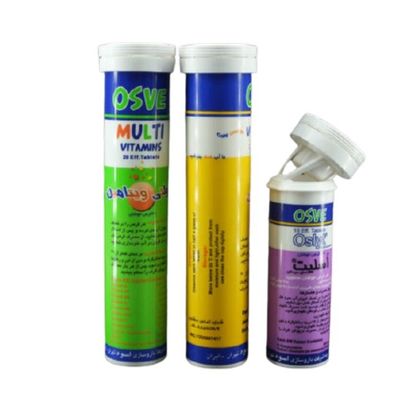 Effervescent Tablets Packaging Solution Pp Empty Plastic Soluble Effervescent Tube Tablet Bottle with Desiccant Cover IML