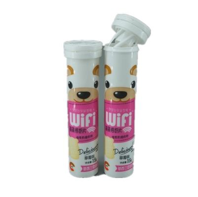 Custom White Effervescent Tube With Desiccant Stopper For Vitamin C Tablets OEM Tubes
