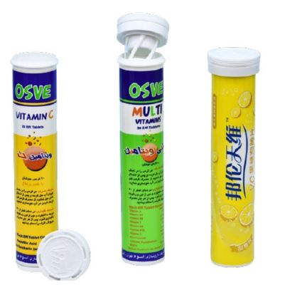 Non Disposable Vitamin Pill Tube with Desiccant Cover for Ice Cream Plastic Packaging