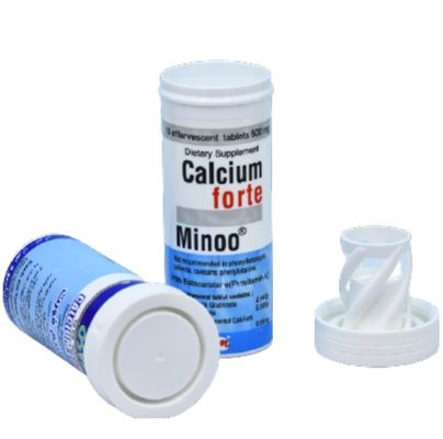 PP Base Material Plastic Effervescent Tablet Tube Bottle with Desiccant Flip Cover Pill VC Candy Packaging
