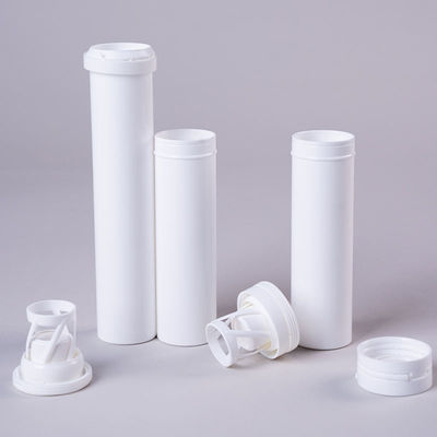 PP Base Material Plastic Effervescent Tablet Tube Bottle with Desiccant Flip Cover Pill VC Candy Packaging