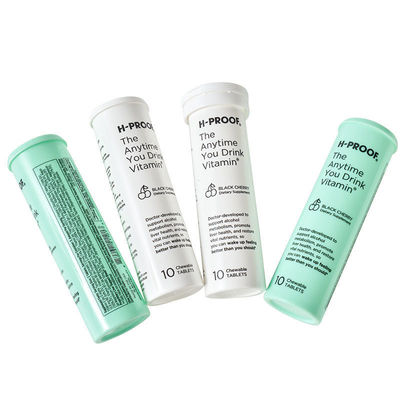PP White Effervescent Tablet Tube with Desiccant Stopper for Vitamin Pills Packaging