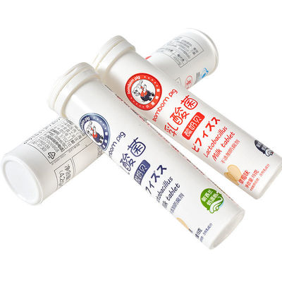PP White Effervescent Tablet Tube with Desiccant Stopper for Vitamin Pills Packaging