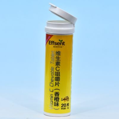 Plastic PP Tubes With Or Without Desiccant Spiral Lids For Packaging Of Supplements
