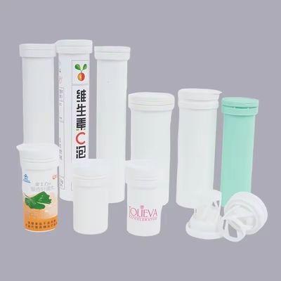 OEM ODM 144mm Vitamin Effervescent Tablets Tubes with White Logo and Twist Lock Cap