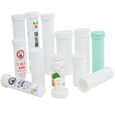 Food grade PP customized effervescent tablet empty bottle filling tube with flip cap